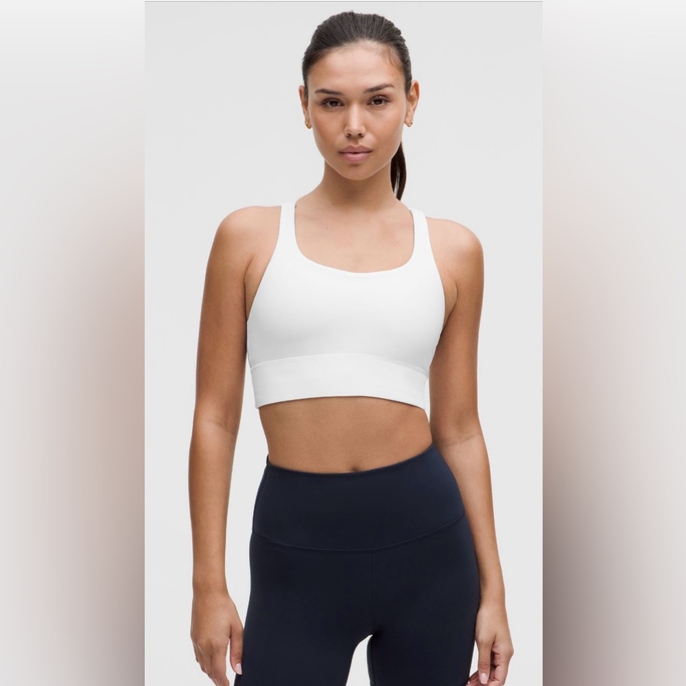 Lululemon Energy Longline Bra, White, size XS, Excellent Condition!